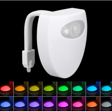 Hoomics Motion Activated Toilet Night Light – 8 Color LED Toilet Bowl Lamp with Motion Sensor