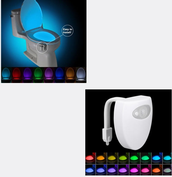 Hoomics Motion Activated Toilet Night Light – 8 Color LED Toilet Bowl Lamp with Motion Sensor
