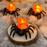 Hoomics 2025 Halloween LED Pumpkin Light Decoration – Spooky Spider Back Candle & Eyeball Lamp for Home