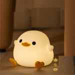 Hoomics Silicone Duck Lamp – Cute USB Rechargeable Night Light with Timer & Bedside Alarm