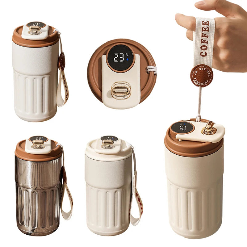 Hoomics Intelligent Digital Thermos Cup | Drinking from Stainless Steel Cups – 450ml
