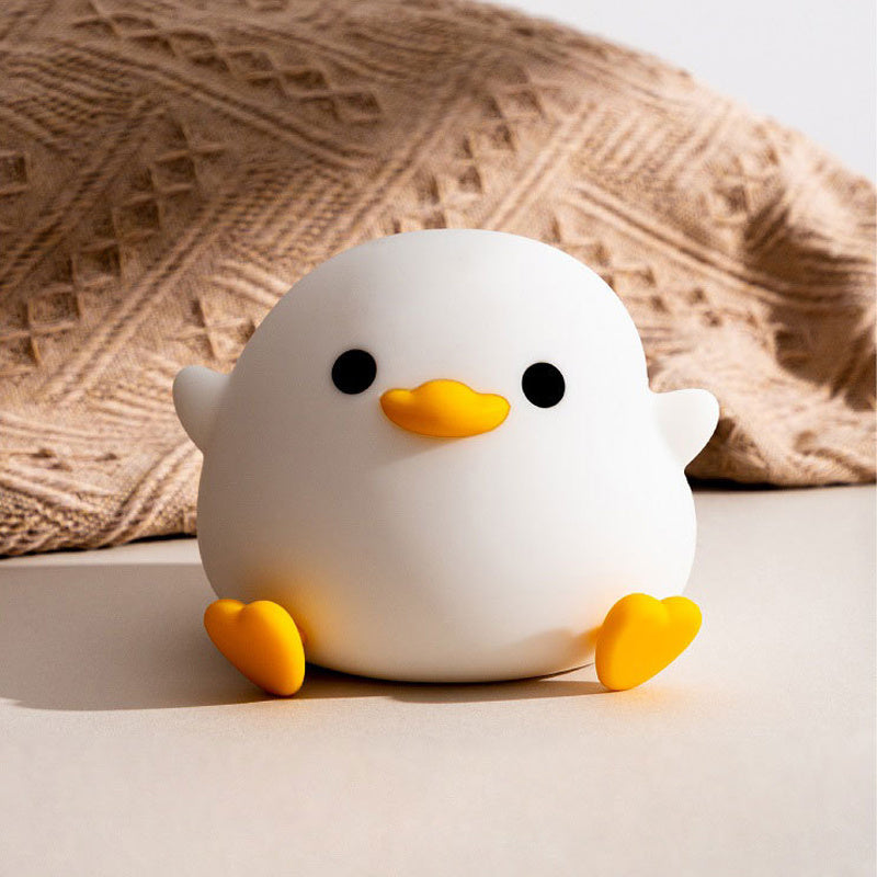 Hoomics Silicone Duck Lamp – Cute USB Rechargeable Night Light with Timer & Bedside Alarm