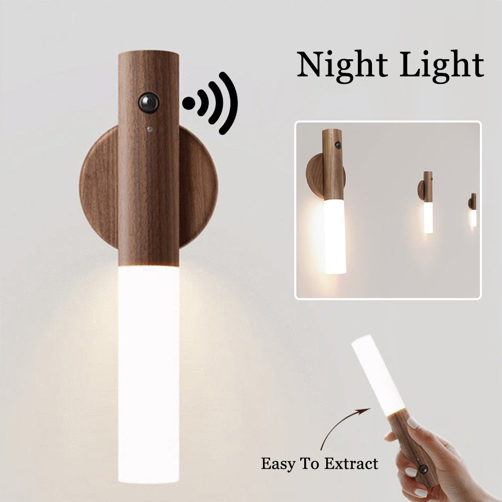 Hoomics Auto LED USB Magnetic Motion Activated Light – Wireless Wood Lamp