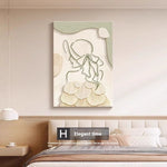Hoomics Cream Style Abstract Line Character Frameless Wall Art – Modern Decorative Painting Mural for Living Room & Home Decor