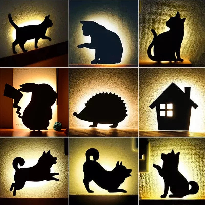 Hoomics LED Animal Night Light – Cat & Dog Design, Sound Sensor Kids Sleep Lamp