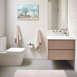 Hoomics Prints Framed Wall Art – Wooden Canvas Painting Blue Vase Floral Ocean Theme for Home & Office