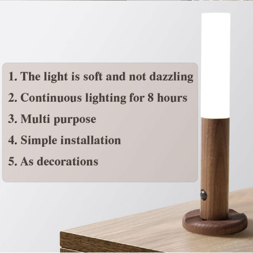 Hoomics Auto LED USB Magnetic Motion Activated Light – Wireless Wood Lamp