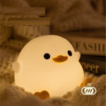 Hoomics Silicone Duck Lamp – Cute USB Rechargeable Night Light with Timer & Bedside Alarm